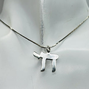Chai Sterling Silver Symbol Pendant Charm | 7/8" Long | Silver | 1 Pendant |