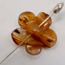 Load image into Gallery viewer, Plumeria! Carved Carnelian Hawaiian Flower Bead | Orange | 25x6mm | 1 Bead |
