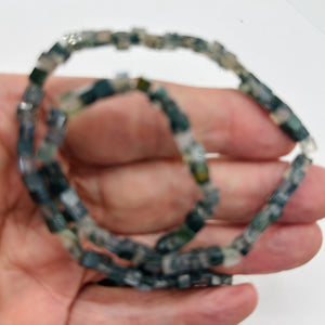 Exquisite Natural Moss Agate 4mm Cube Bead Strand 109471