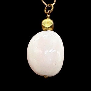 Conch Shell Drop 14K Gold Filled Pendant | Gentle Pink | 1 1/2" Long |