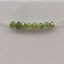 Load image into Gallery viewer, Parrot Green Diamond Faceted Beads | 0.30cts | 2.5x1.5mm to 2.2x1.7mm | 6 Beads|
