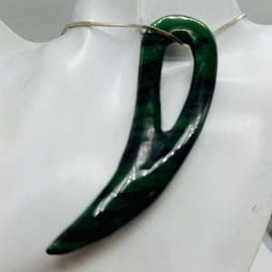 Ruby Zoisite Comma Pendant Bead | 94x28x6mm | Green Red | 1 Pendant Bead |