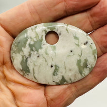 Load image into Gallery viewer, Harmony Stone Oval Centerpiece Bead - Snowy Lands| 63x45x8mm | 1 Bead |
