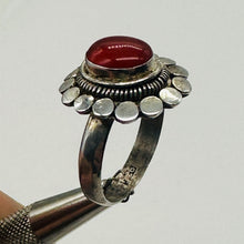 Load image into Gallery viewer, Carnelian Oval Sterling Silver Ring | Size 7 | Orange, Silver | 1 Ring |
