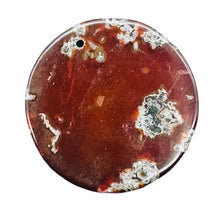 Load image into Gallery viewer, Limbcast Moss Agate Disc Pendant Bead | 33x2mm | Orange, White | 1 Bead |
