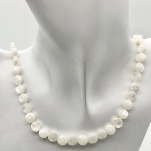 Mississippi White Ebony Shell 7 Coin 8x4mm Beads