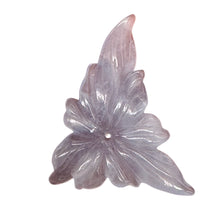 Load image into Gallery viewer, Chalcedony 15ct Hand Carved Flower Pendant Bead| 34X27X4mm| Blue| 1 Pendant Bead
