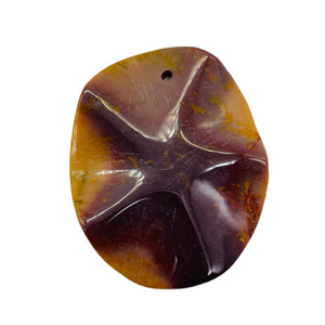 Australian Mookaite Starfish Oval Pendant Bead | 50x40x6mm | Maroon Beige | 1 |