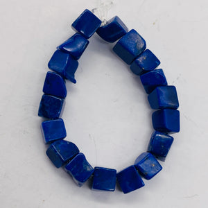 17 Indigo Lapis 4x4x4mm Cube Focal Beads 008881