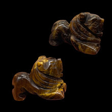 Load image into Gallery viewer, Roaring 2 Carved Tigereye Lion Beads | 18x18x7mm | Golden Brown
