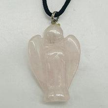 Load image into Gallery viewer, Pink Rose Quartz Angel Pendant Necklace Natural Gemstone 1 1/4 Inch
