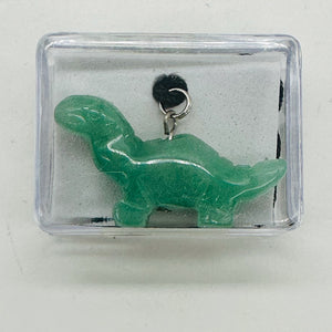 Aventurine Diplodocus Dinosaur Pendant | 3/4" Long | Green |