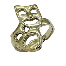 Load image into Gallery viewer, Silver Smiling &amp; Frowning Drama Mask Designer Ring ' Size 6 ' Sterling Silver
