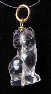 Kitty Cat Quartz Pendant Necklace | Semi Precious Stone Jewelry | 14kgf Pendant|