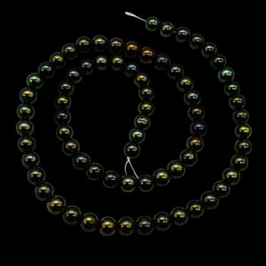 Fresh Water Pearls 16" Strand Round Pearls | 6mm | Dark Green, Red | 1 Strand |