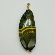 Load image into Gallery viewer, Ocean Jasper 14K Gold Filled Long Pendant | 2 1/2" Long| Green, Gold| 1 Pendant|
