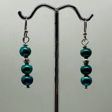Load image into Gallery viewer, Green Freshwater Pearl Sterling Silver Disco Drop/Dangle Earrings| 1 1/2 " Drop|
