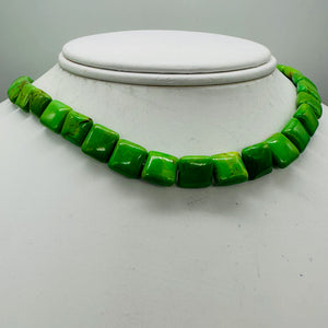 Turquoise AAA Square Bead Strand | 10x10x5mm | Green, Gold, Brown | 39 Beads |