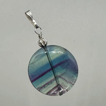 Load image into Gallery viewer, Fluorite Aurora Borealis Sterling Silver Pendant | 1 1/2&quot; Long | Blue/Purple |
