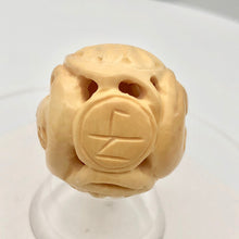 Load image into Gallery viewer, Carved Chinese Zodiac Year of the Rat Bone Bead | 360mm | Cream | Round | 1 Bd |
