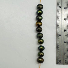 Load image into Gallery viewer, Natural Green Gold Red Freshwater Pearl Parcel 10 Round 5mm Cultured Pearls
