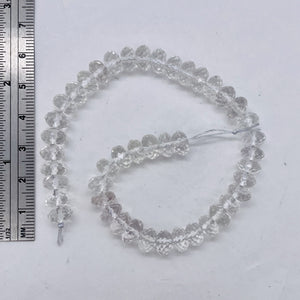 Quartz Clear Faceted Rock Crystal Rondelle Half-Strand | 8x5mm | Clear | 45 Bds|