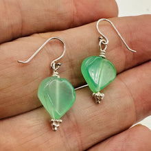 Load image into Gallery viewer, Chrysoprase Hearts Sterling Silver Earrings, Delightful | 1&quot; Long |
