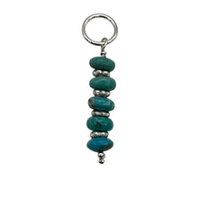 Load image into Gallery viewer, Turquoise Natural Rondelles Sterling Silver Pendant | Blue | 1 1/4&quot; Long |
