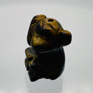 Carved Tiger Eye Monkey Animal Figurine Worry Stone