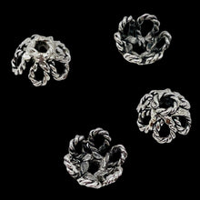 Load image into Gallery viewer, Solid Sterling Silver 9x6mm Intricate Filigree Bead Caps Strand | Approx. 88 |
