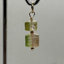 Load image into Gallery viewer, Natural Watermelon Tourmaline 14K Gold Filled Pendant | Green, Clear, Pale Pink|

