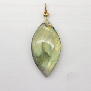 Labradorite 14K Gold Filled Drop Pendant | 2 1/4" Long | 510958G4 | Premiumbead