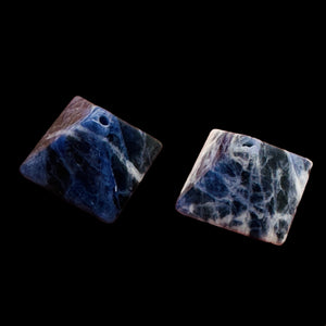 2 Hand Carved Sodalite Pyramid Beads 9289SO