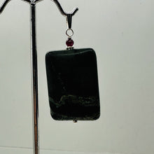 Load image into Gallery viewer, Tsunami Stone and Garnet14K Gold Filled Pendant | 35x25x7.5mm | Green, Red |
