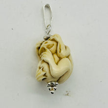 Load image into Gallery viewer, Hear No, See No, Speak No Evil Monkey Mammoth Bone Sterling Silver Pendant

