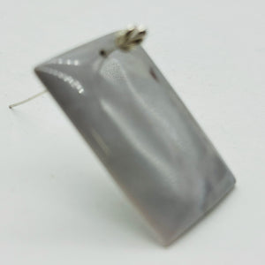 Crazy Lace Agate Designer Rectangular Pendant Bead | 40x30x5mm | Lavender Gray |