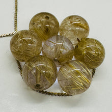 Load image into Gallery viewer, Gem Quality Golden Rutilated Quartz Round Beads | 13mm | 2 Beads |
