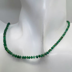 Emerald Graduated 3 to 4mm Rondelle Necklace | 23" Long | 37 tcw | Green |