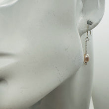 Load image into Gallery viewer, Stardust Pink Pearls with Solid Sterling Silver Earrings 6553
