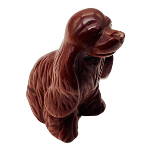 Hand-Carved American Crocker Puppy | 1 1/2" Tall | Golden Brown | 1 Figurine |