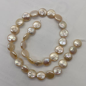 Natural Perfect Peach FW Coin Pearl Strand 104765