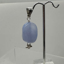 Load image into Gallery viewer, Blue Chalcedony Sterling Silver Designer Freeform Pendant | 2&quot; Long|Blue Silver|
