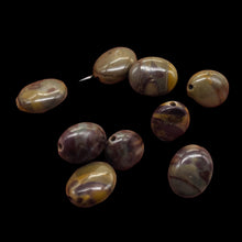 Load image into Gallery viewer, Rare 9 Chocolate Jasper 10x8mm Oval Coin Beads 009157
