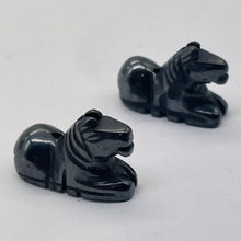 Load image into Gallery viewer, Trusty 2 Carved Hematite Horse Pony Beads

