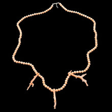 Load image into Gallery viewer, AAA Natural Salmon Branch Coral &amp; Sterling Silver 18 inch Necklace 202600
