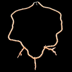 AAA Natural Salmon Branch Coral & Sterling Silver 18 inch Necklace 202600