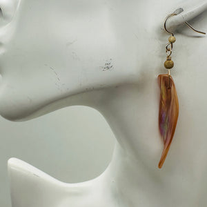 Designer Pink Mussel Shell 14K Gold Filled Earrings | 2 1/2" Long |