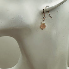Load image into Gallery viewer, Morganite AA A Beads Rose Gold Earrings | 1" Long | 1 Pair |
