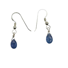 Load image into Gallery viewer, Tanzanite Sterling Silver Wire Wrap Dangle Earrings | Lavender | 1 Inch Long |
