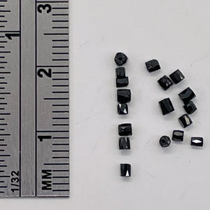 Natural Black Diamond 1.1cts Scissor Cut Cube Beads | 1x1mm to 2x1mm | 16 Beads|